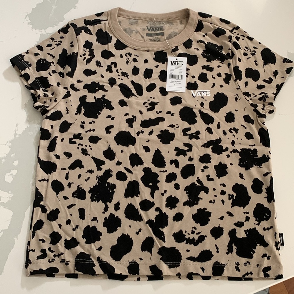 Vans Womens Animal Instinct Mini T-Shirt Cobblestone size S NWT - Picture 7 of 12